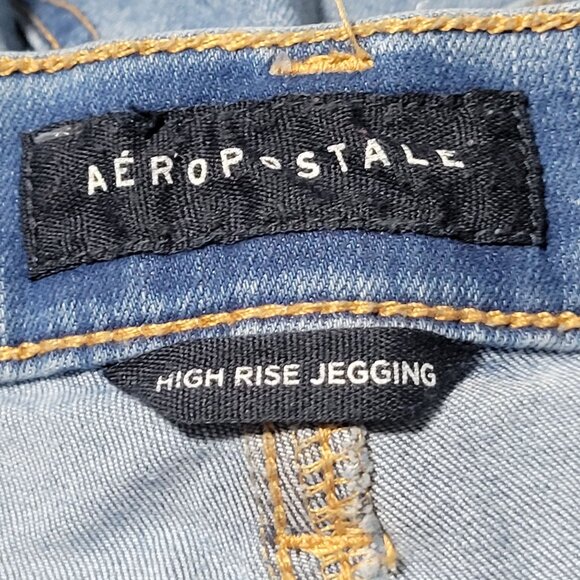 Aeropostale High Rise Jegging Jeans Womens Size 0 Medium Wash Denim Pants - Picture 4 of 5